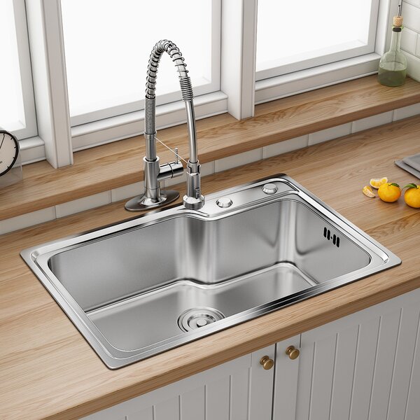 Belfry Kitchen 68Cm X 45Cm Single Bowl Inset Kitchen Sink Wayfair Ie